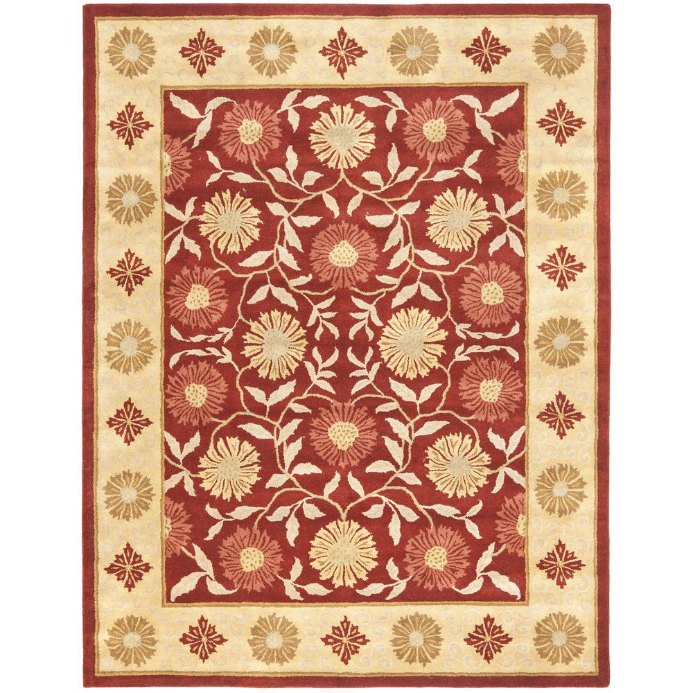 HERITAGE, RED / BEIGE, 7'-6" X 9'-6", Area Rug. Picture 1