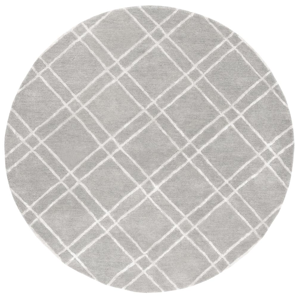 HIMALAYA, GREY / SILVER, 6' X 6' Round, Area Rug. The main picture.