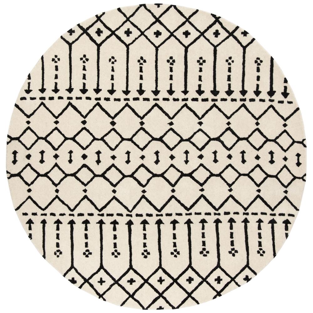 HIMALAYA, IVORY / BLACK, 6' X 6' Round, Area Rug. Picture 1