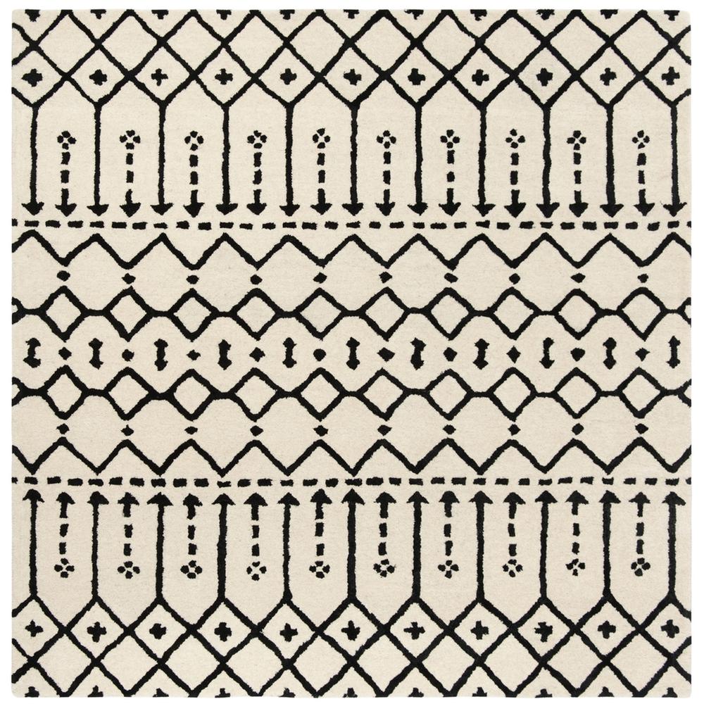 HIMALAYA, IVORY / BLACK, 6' X 6' Square, Area Rug. Picture 1