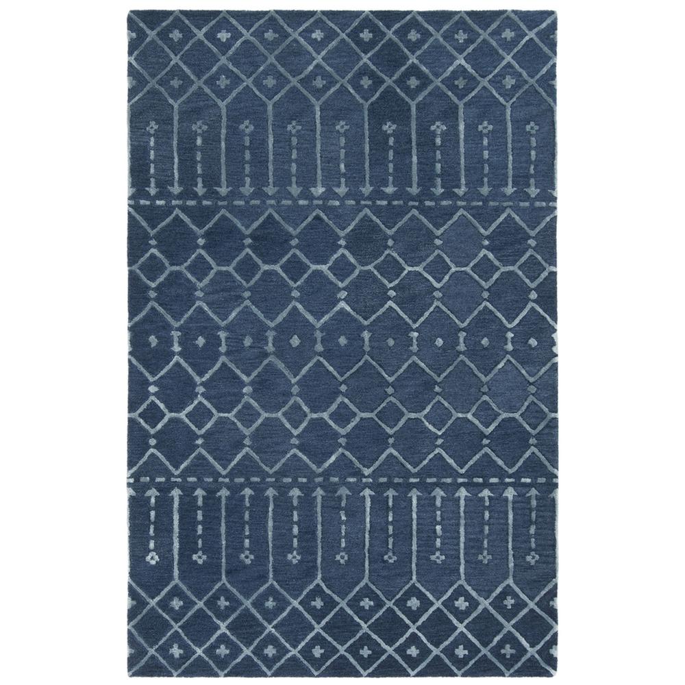 HIMALAYA, NAVY / SILVER, 5' X 8', Area Rug, HIM903N-5. Picture 1