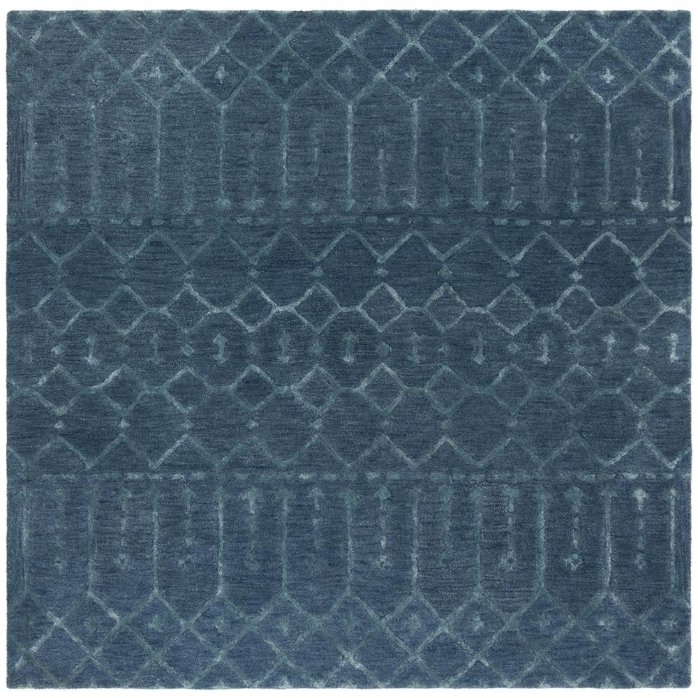 HIMALAYA, NAVY / SILVER, 6' X 6' Square, Area Rug, HIM903N-6SQ. Picture 1