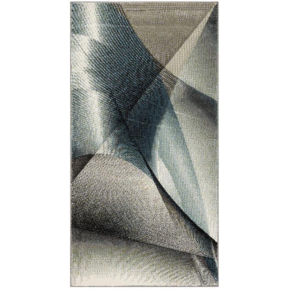 HOLLYWOOD, GREY / TEAL, 2'-7" X 5', Area Rug, HLW715D-3. Picture 1
