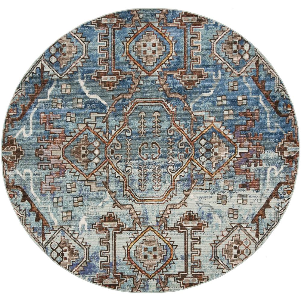 HARMONY, BLUE / LIGHT BLUE, 7' X 7' Round, Area Rug. The main picture.