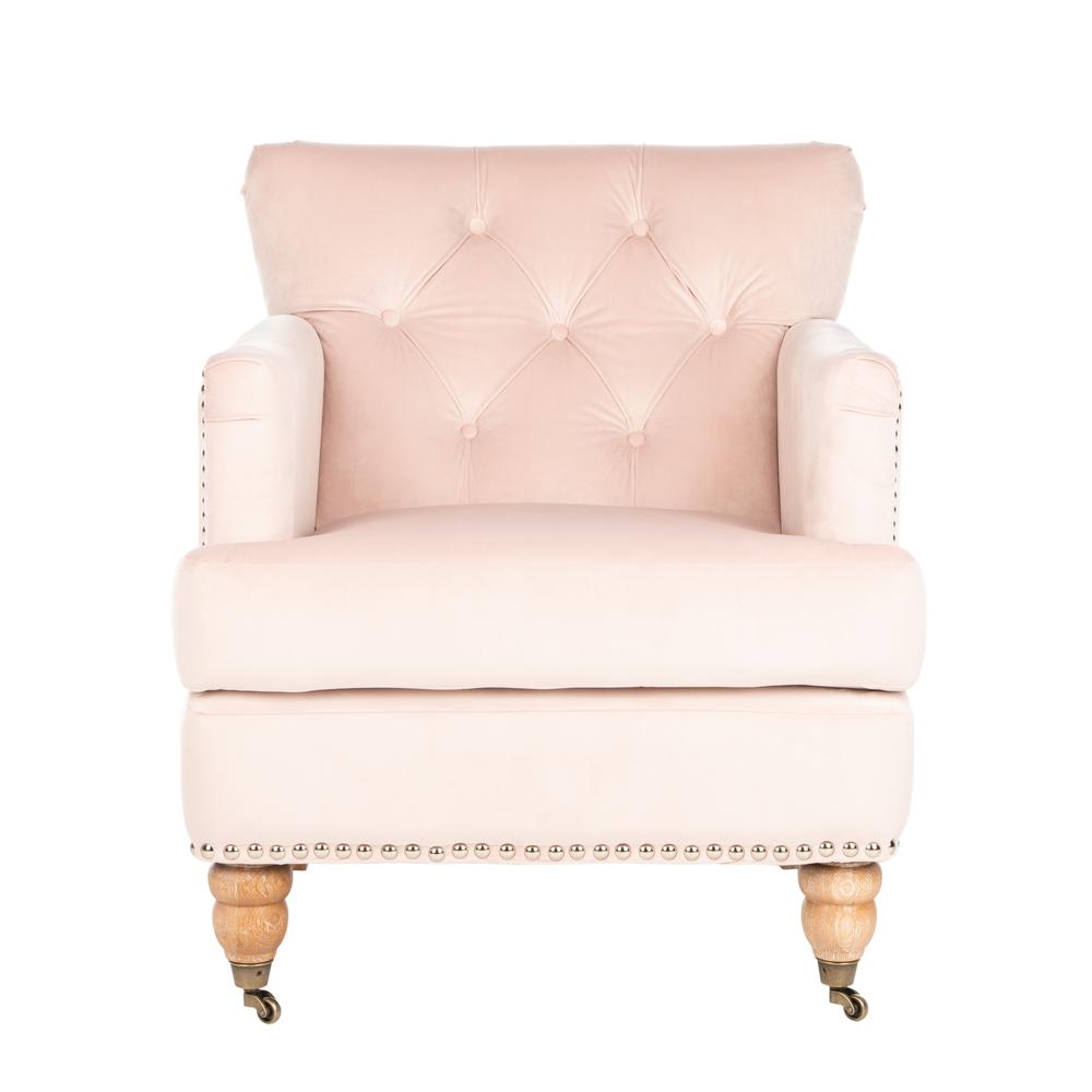 Colin Tufted Club Chair, Blush Pink/White Wash. Picture 1