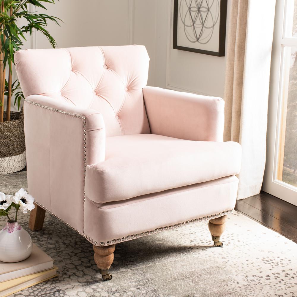 Colin Tufted Club Chair, Blush Pink/White Wash. Picture 8