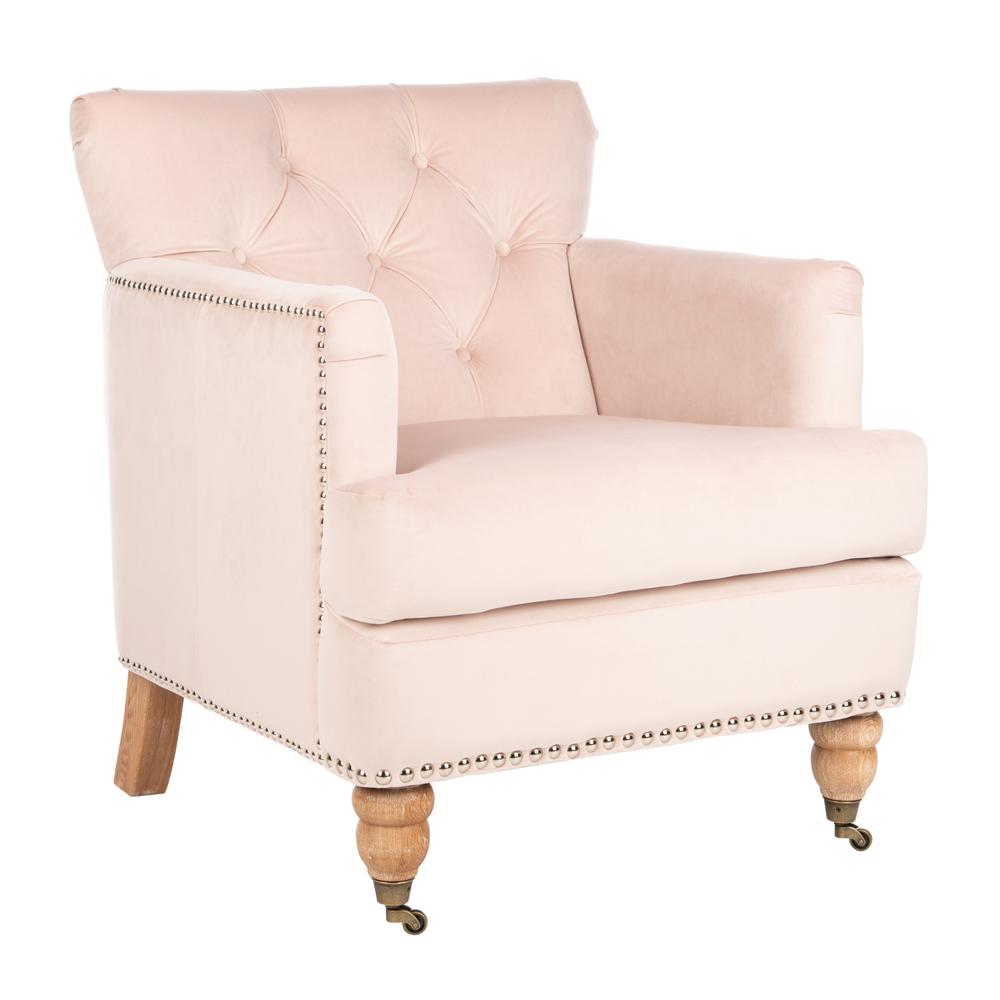 Colin Tufted Club Chair, Blush Pink/White Wash. Picture 9