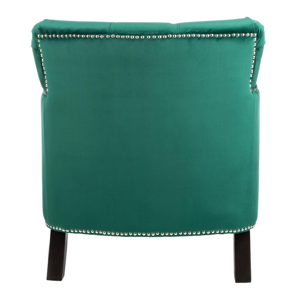 Colin Tufted Club Chair, Emerald/Espresso. Picture 2