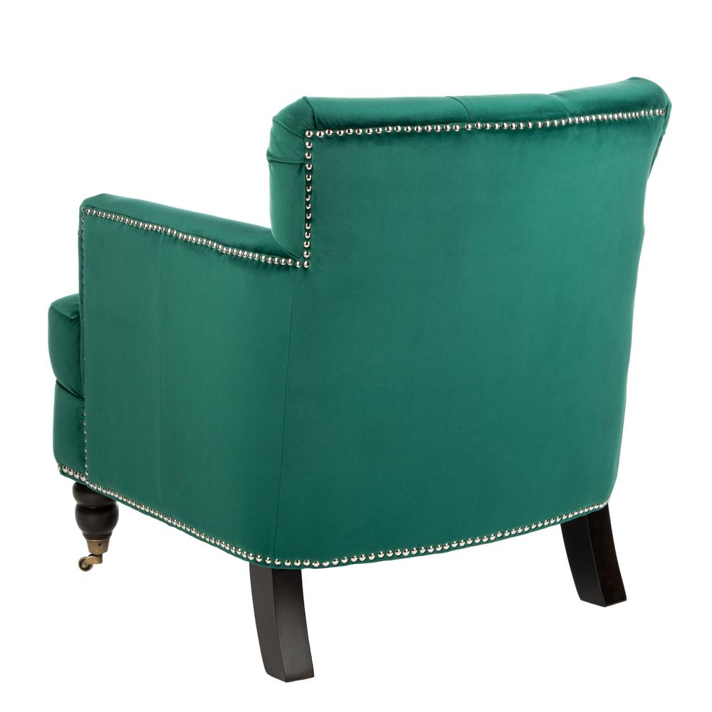 Colin Tufted Club Chair, Emerald/Espresso. Picture 3