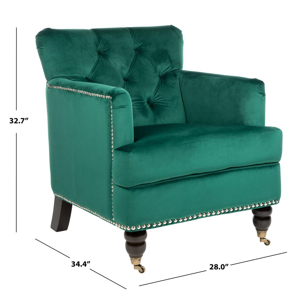 Colin Tufted Club Chair, Emerald/Espresso. Picture 6