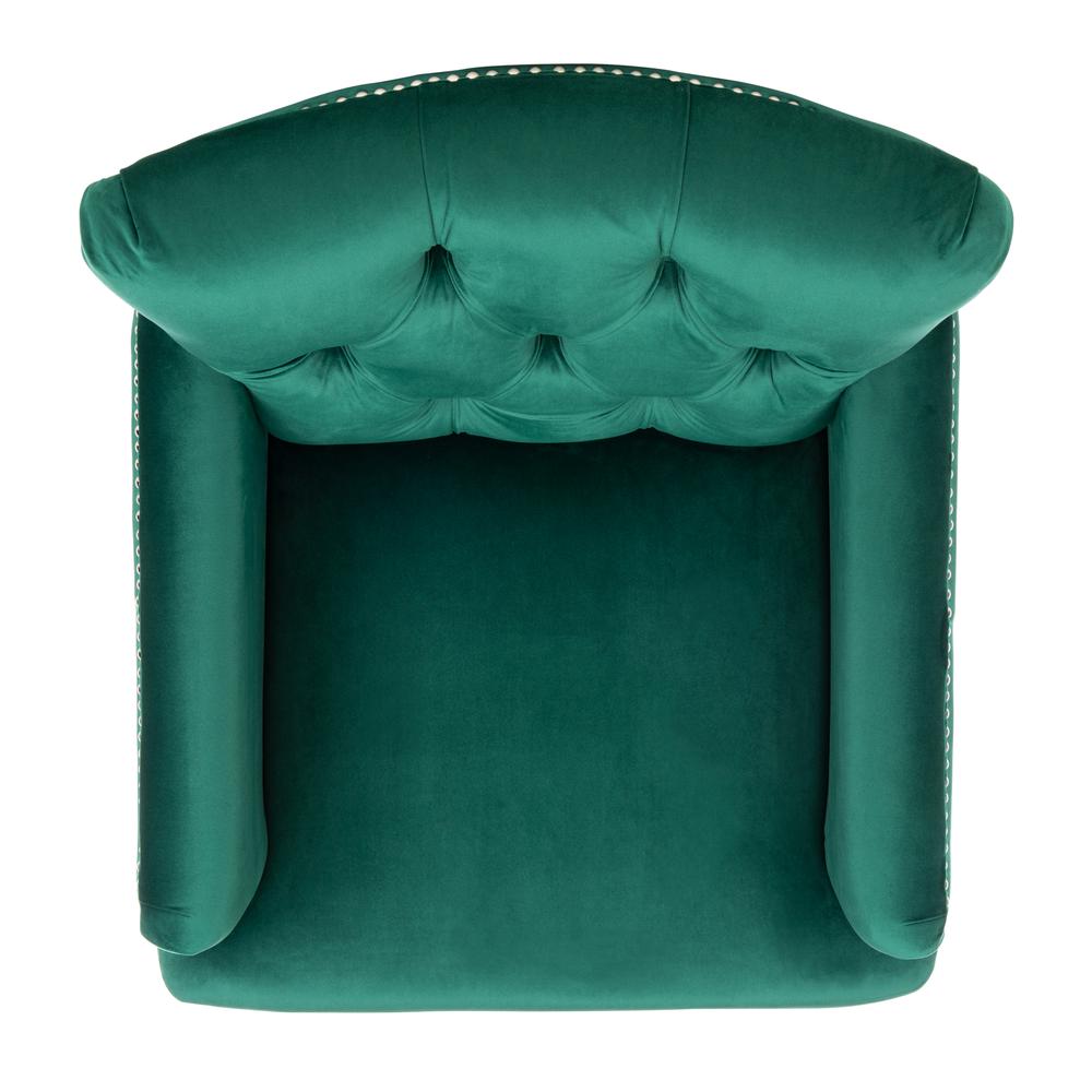 Colin Tufted Club Chair, Emerald/Espresso. Picture 12