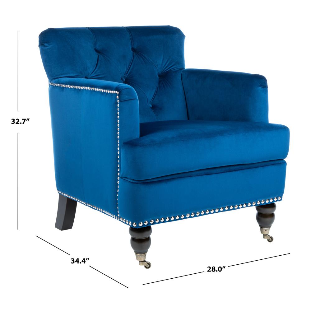 Colin Tufted Club Chair, Navy Blue/Espresso. Picture 6