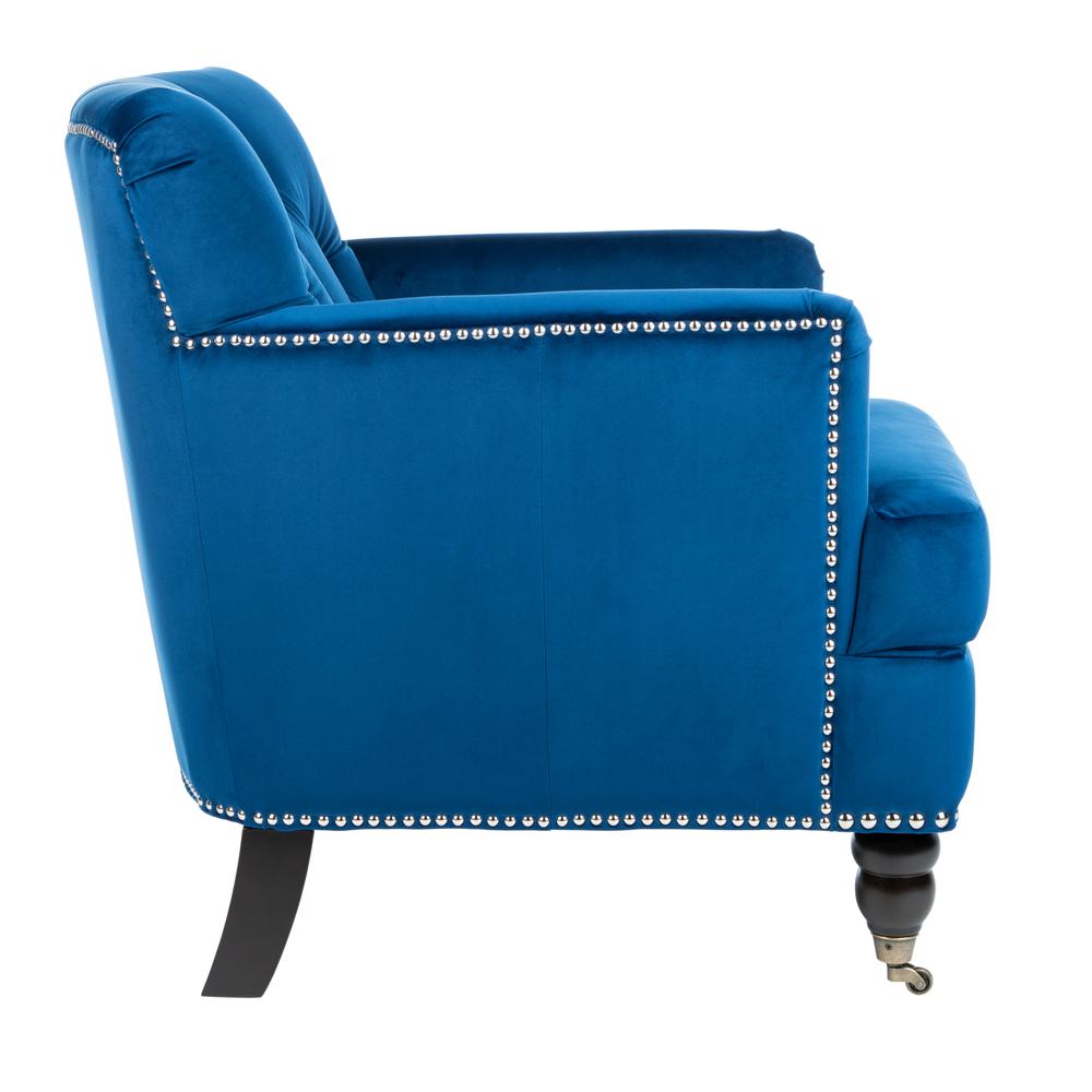 Colin Tufted Club Chair, Navy Blue/Espresso. Picture 10