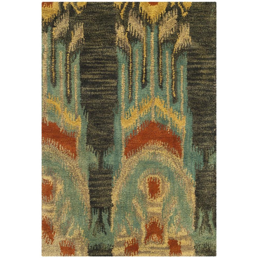IKAT, OLIVE / GOLD, 2' X 3', Area Rug. Picture 1