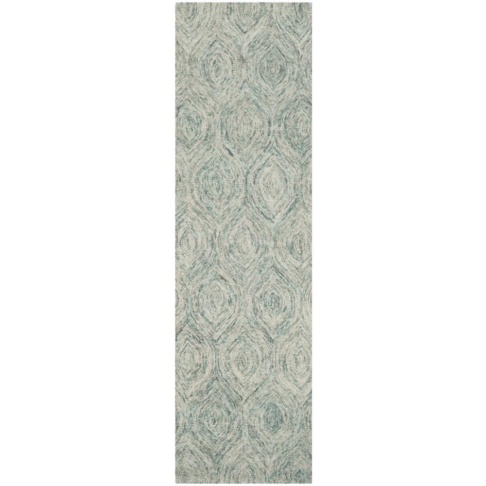 IKAT, IVORY / SEA BLUE, 2'-3" X 8', Area Rug. Picture 1