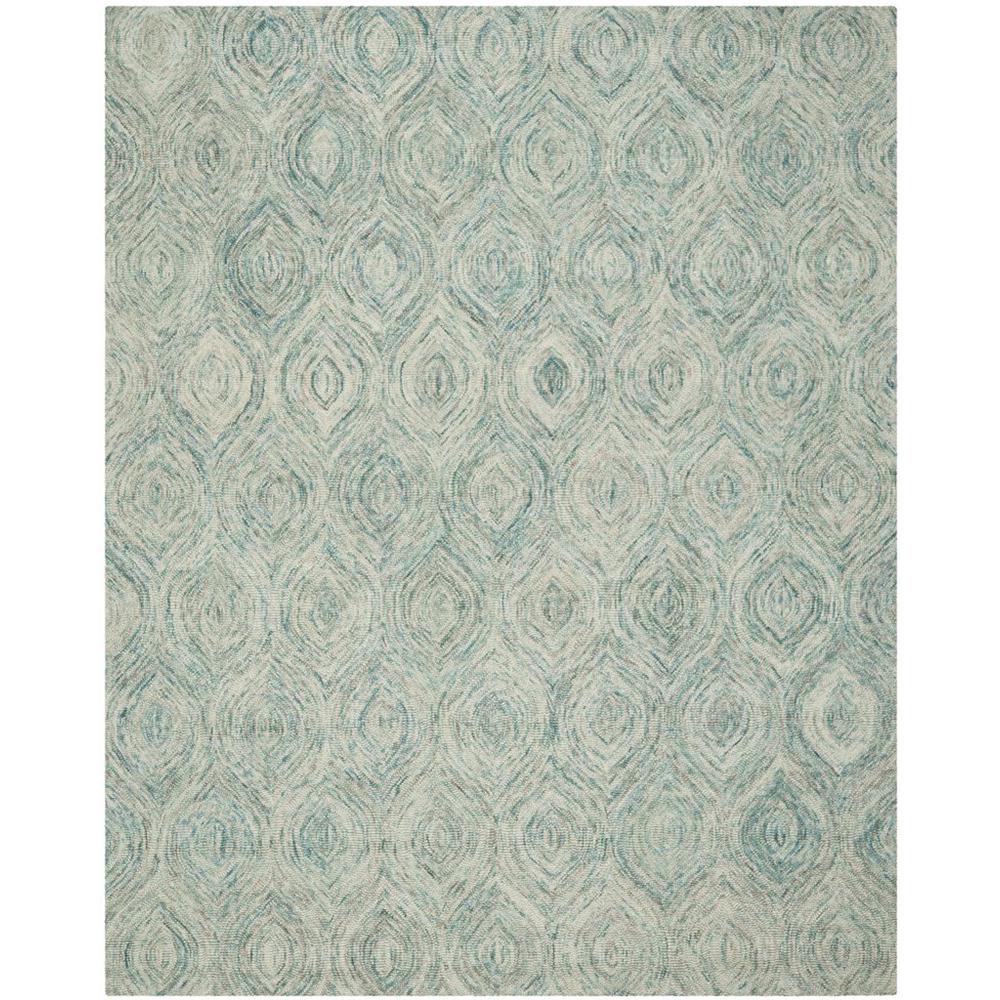 IKAT, IVORY / SEA BLUE, 8' X 10', Area Rug. Picture 1