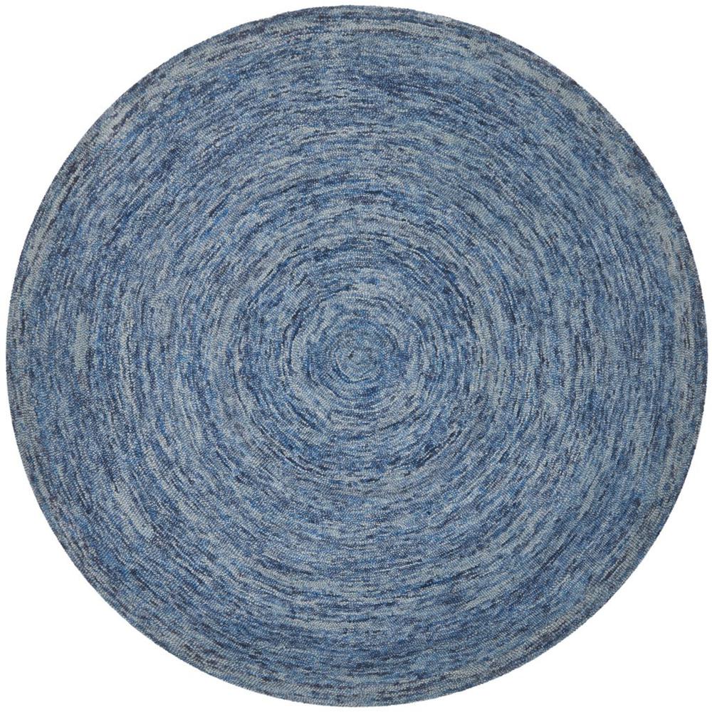 IKAT, DARK BLUE / MULTI, 6' X 6' Round, Area Rug. Picture 1