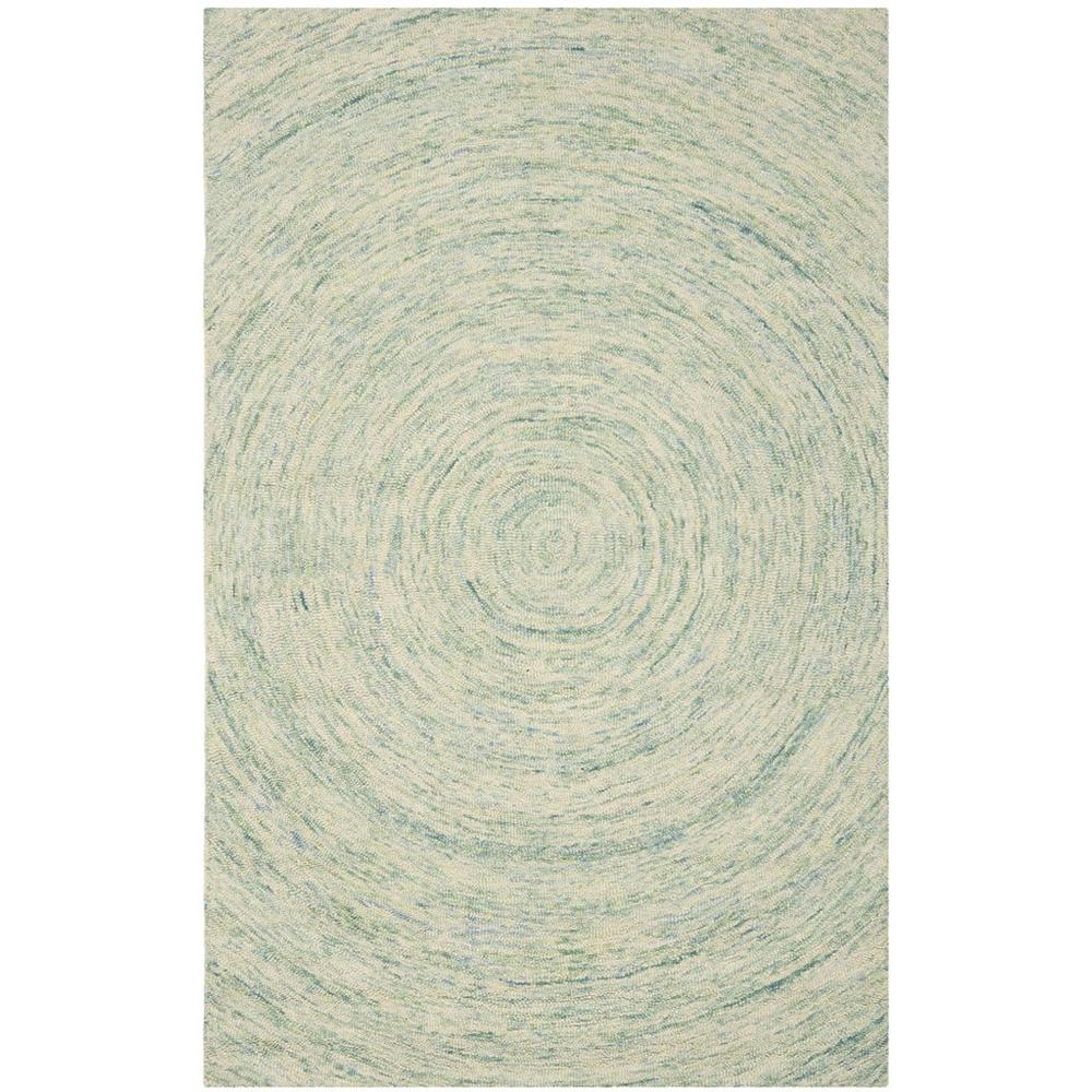 IKAT, IVORY / BLUE, 5' X 8', Area Rug. Picture 1
