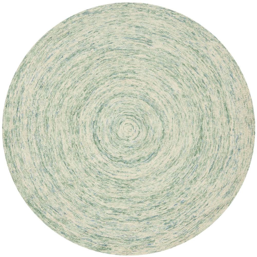IKAT, IVORY / BLUE, 6' X 6' Round, Area Rug. The main picture.