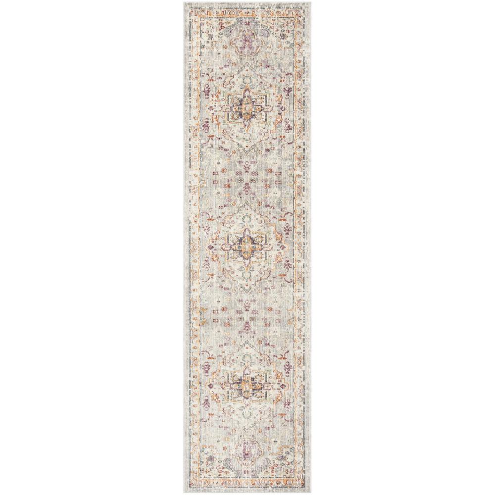 ILLUSION, LILAC / LIGHT GREY, 2'-3" X 8', Area Rug. The main picture.