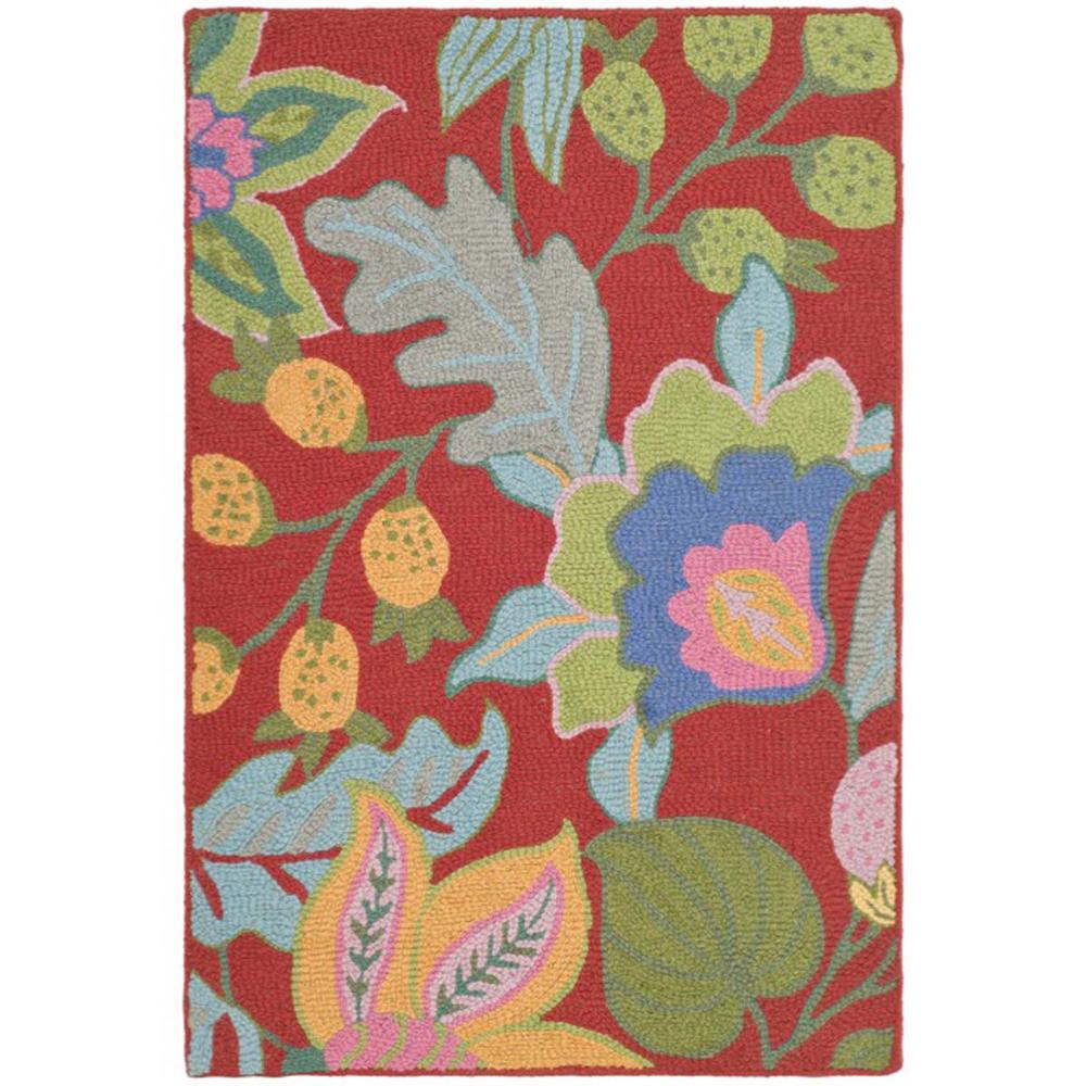 JARDIN, RED / MULTI, 2' X 3', Area Rug. The main picture.