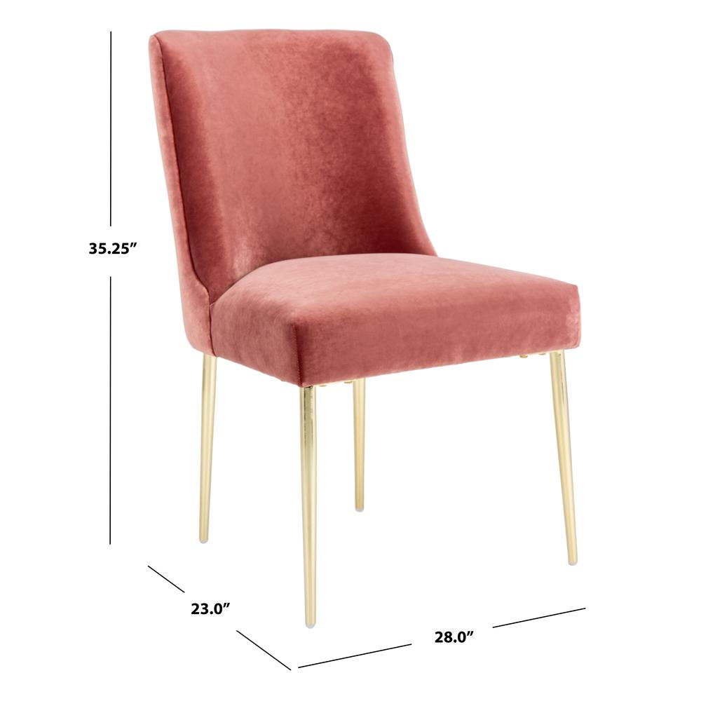 Nolita Velvet Dining Chair, Dark Rose Pink. Picture 5