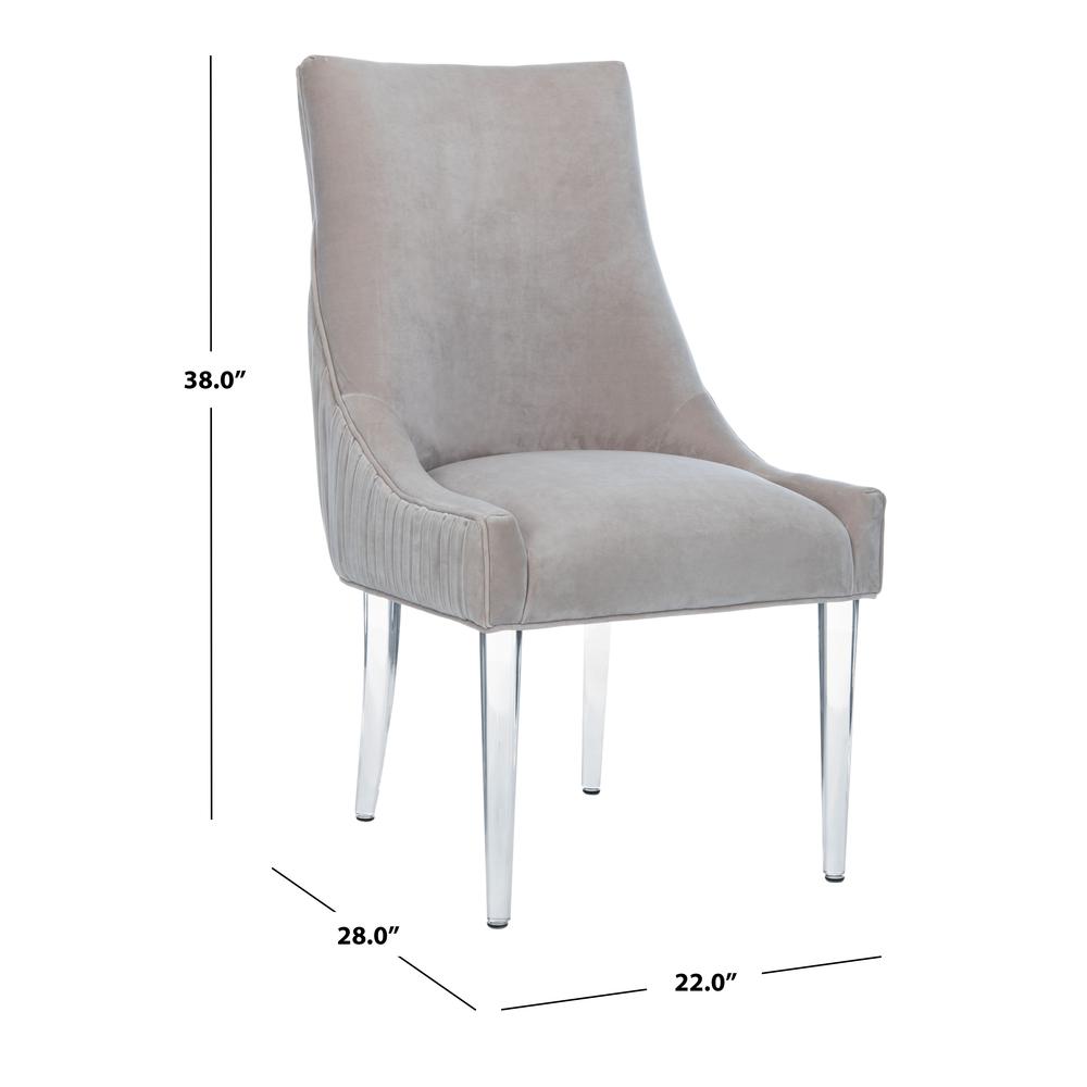 De Luca Acrylic Leg Dining Chair, Pale Taupe. Picture 6