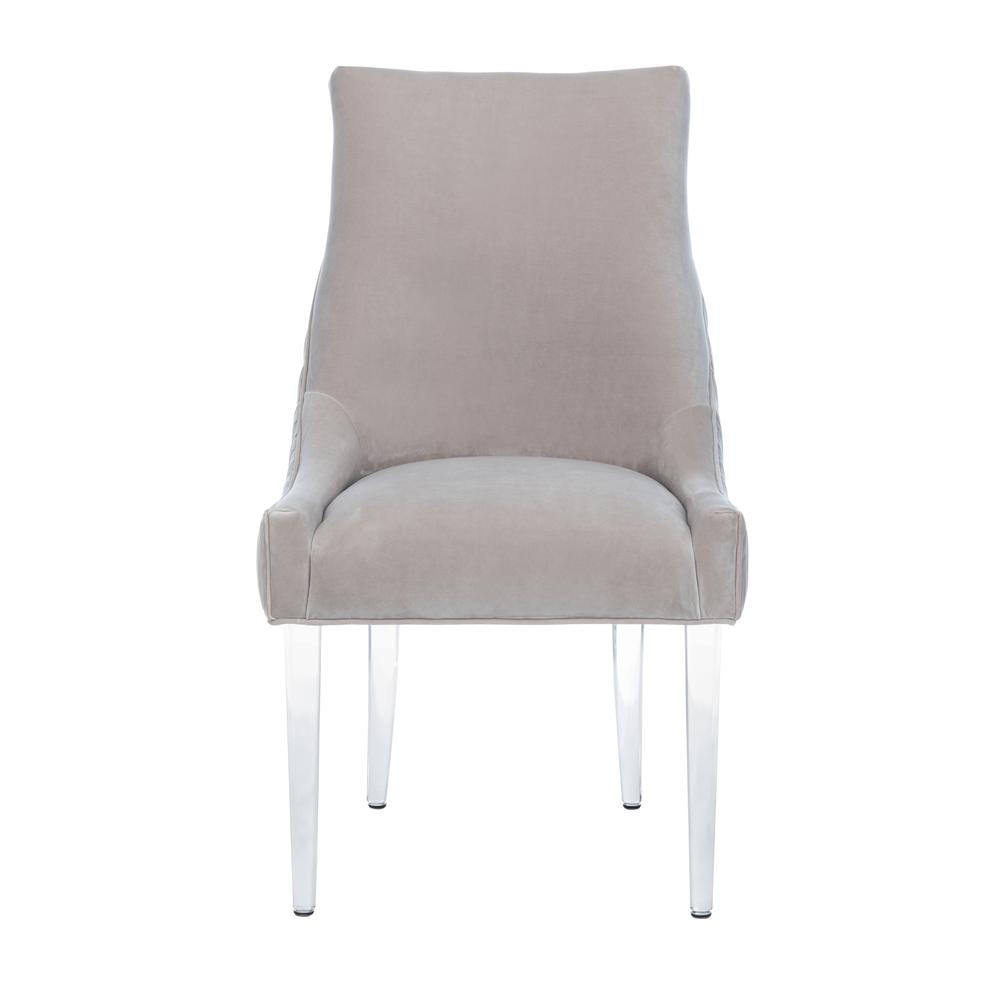 De Luca Acrylic Leg Dining Chair, Pale Taupe. Picture 1