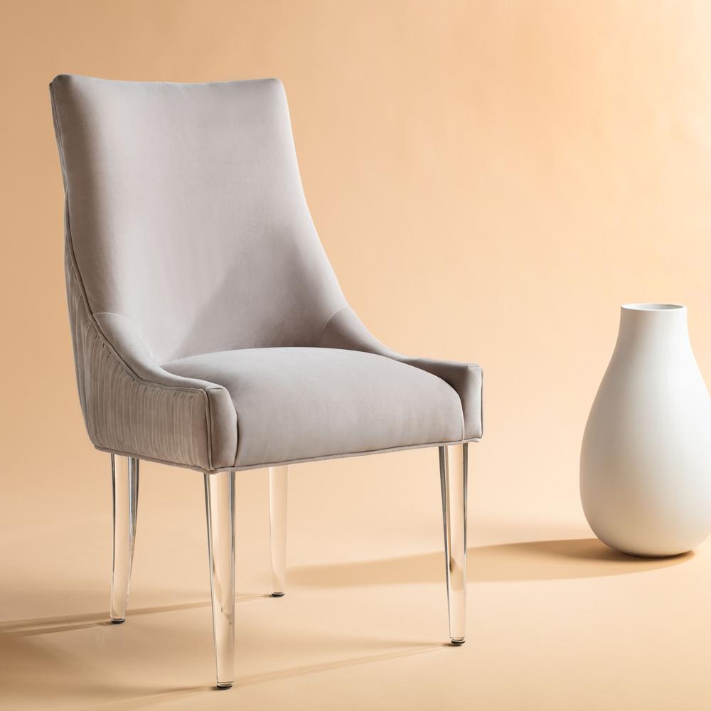 De Luca Acrylic Leg Dining Chair, Pale Taupe. Picture 8