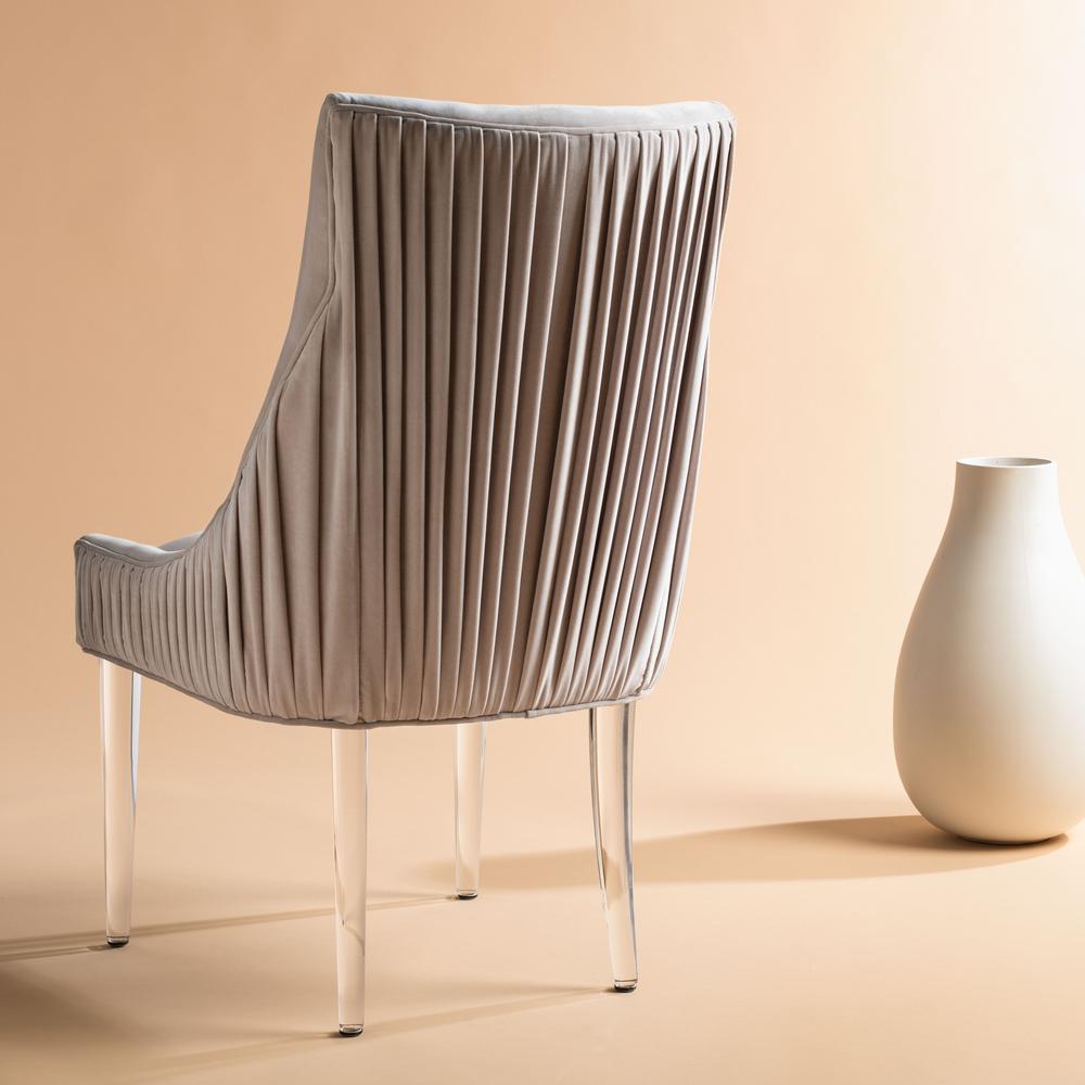 De Luca Acrylic Leg Dining Chair, Pale Taupe. Picture 10