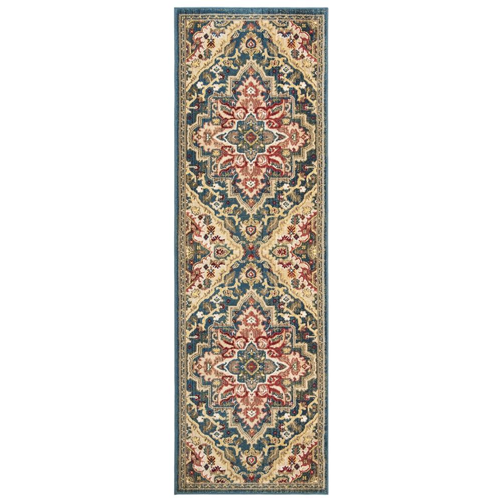 KASHAN, BLUE / BEIGE, 2'-6" X 8', Area Rug. The main picture.