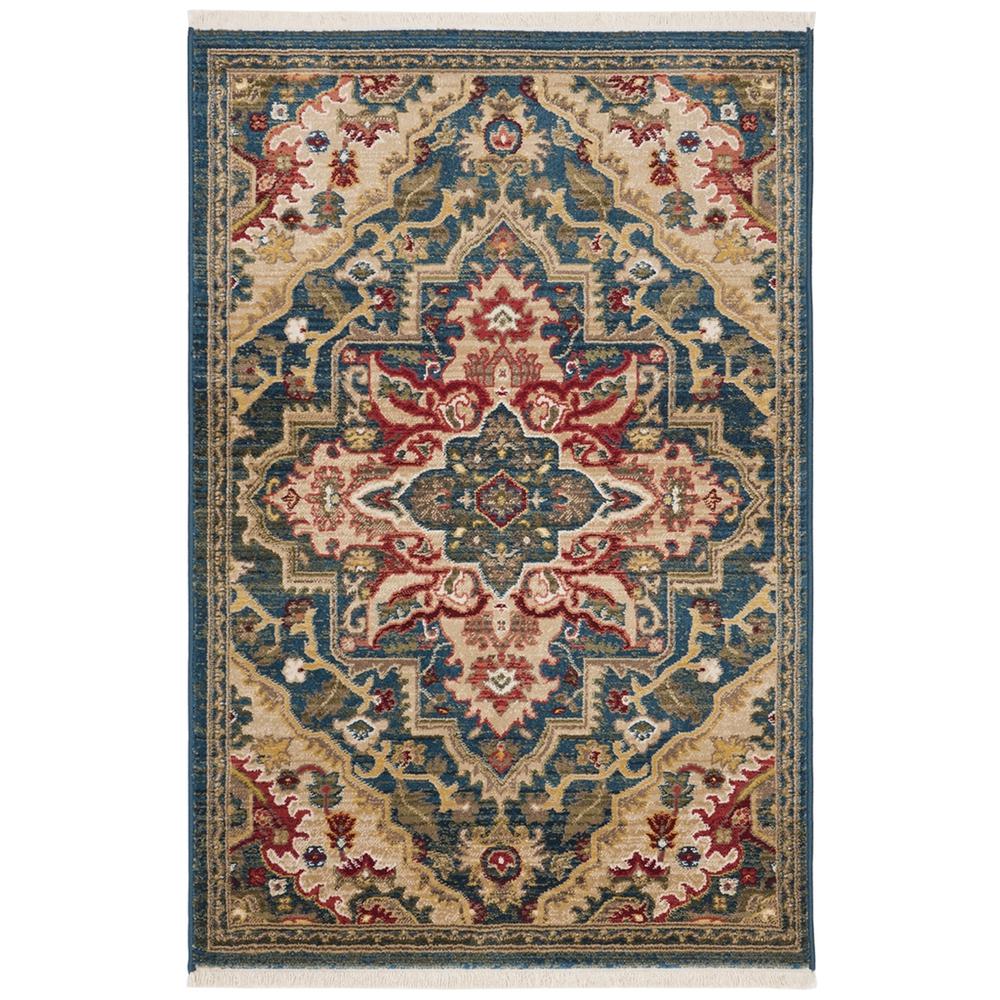 KASHAN, BLUE / BEIGE, 3'-3" X 4'-10", Area Rug. The main picture.
