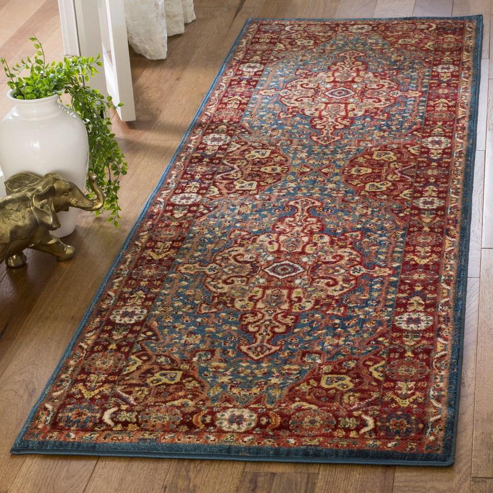 KASHAN, BLUE / RED, 2'-6" X 8', Area Rug, KSN305A-28. Picture 1