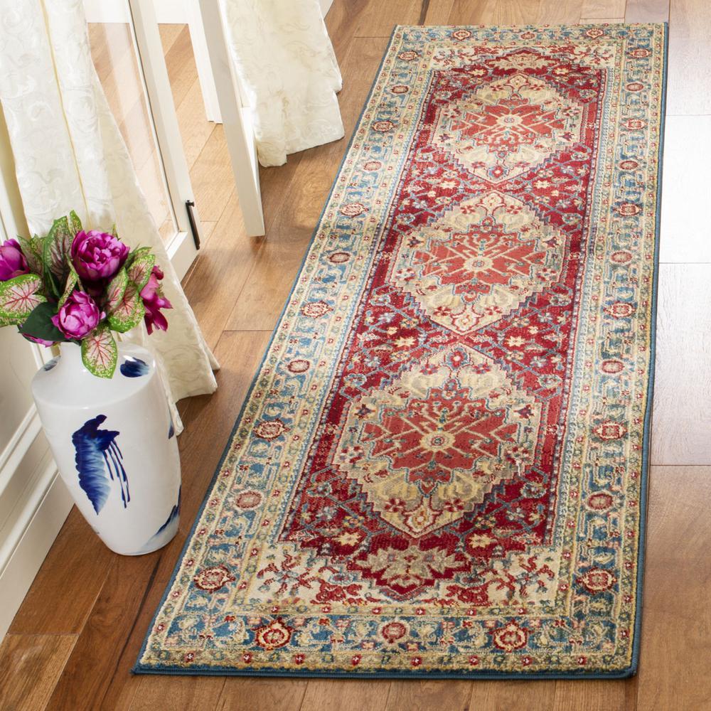 KASHAN, BLUE / RED, 2'-6" X 8', Area Rug, KSN306M-28. Picture 1