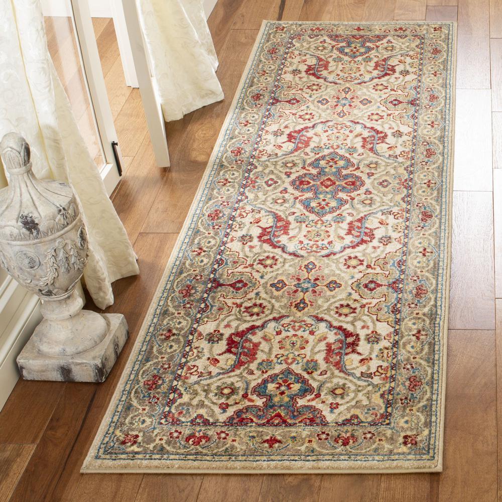 KASHAN, IVORY / TAUPE, 2'-6" X 8', Area Rug. Picture 1