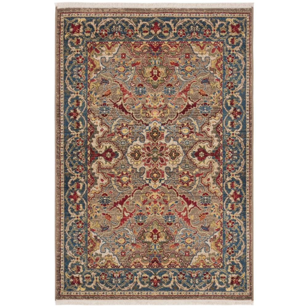 KASHAN, TAUPE / BLUE, 3'-3" X 4'-10", Area Rug. Picture 1
