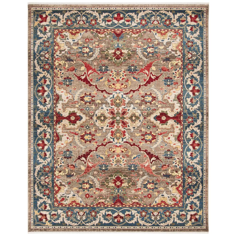 KASHAN, TAUPE / BLUE, 8' X 10', Area Rug. Picture 1