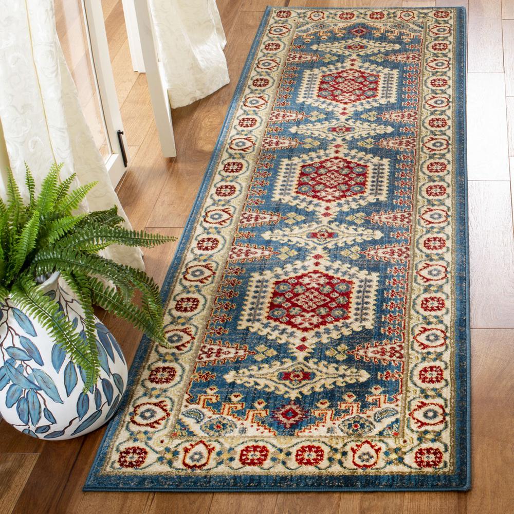 KASHAN, NAVY BLUE / IVORY, 2'-6" X 8', Area Rug. Picture 1