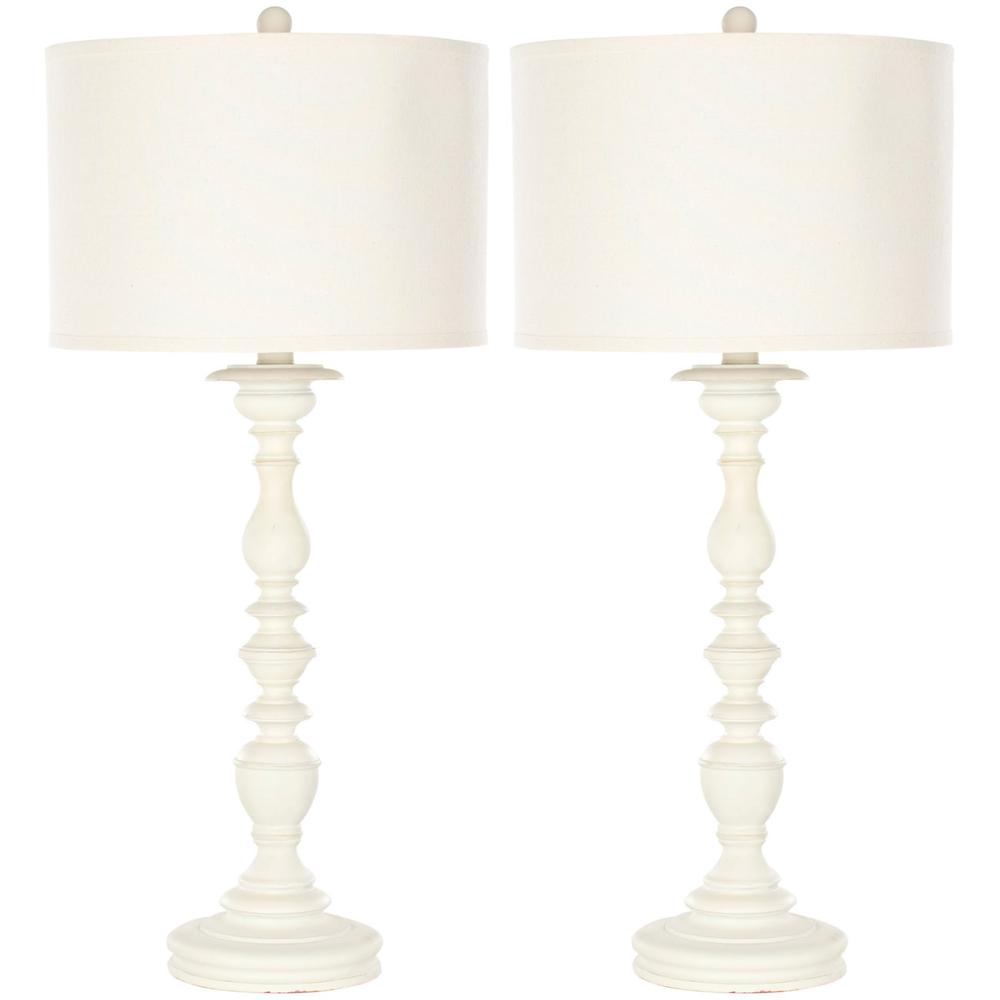 MAMIE 32.5-INCH H CREAM CANDLESTICK LAMP. Picture 1