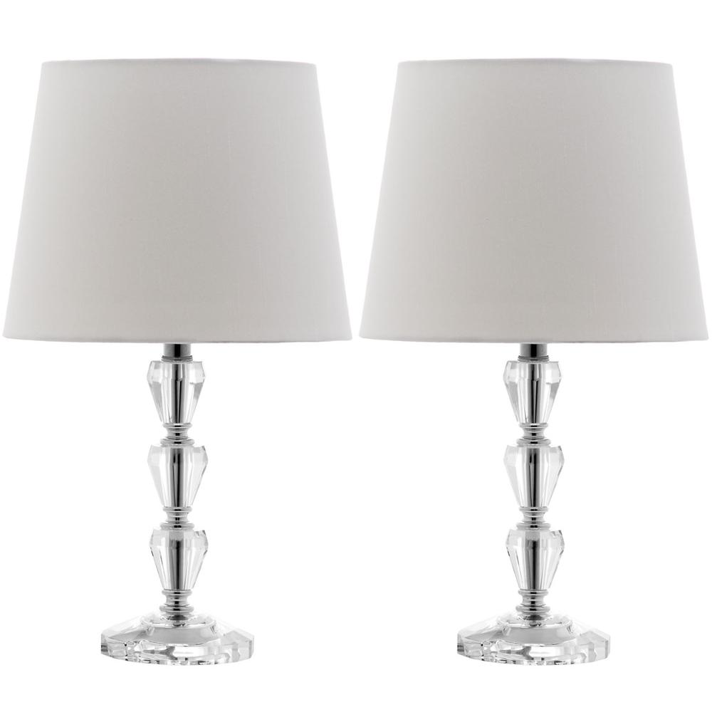 DYLAN 16-INCH H TIERED CRYSTAL DARK GREY LAMP. Picture 1