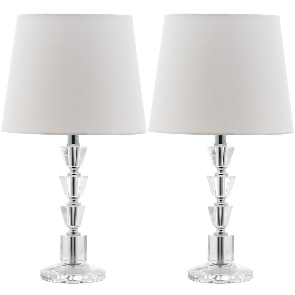 HARLOW 16-INCH H TIERED CRYSTAL DARK GREY LAMP, LIT4125C-SET2. Picture 1