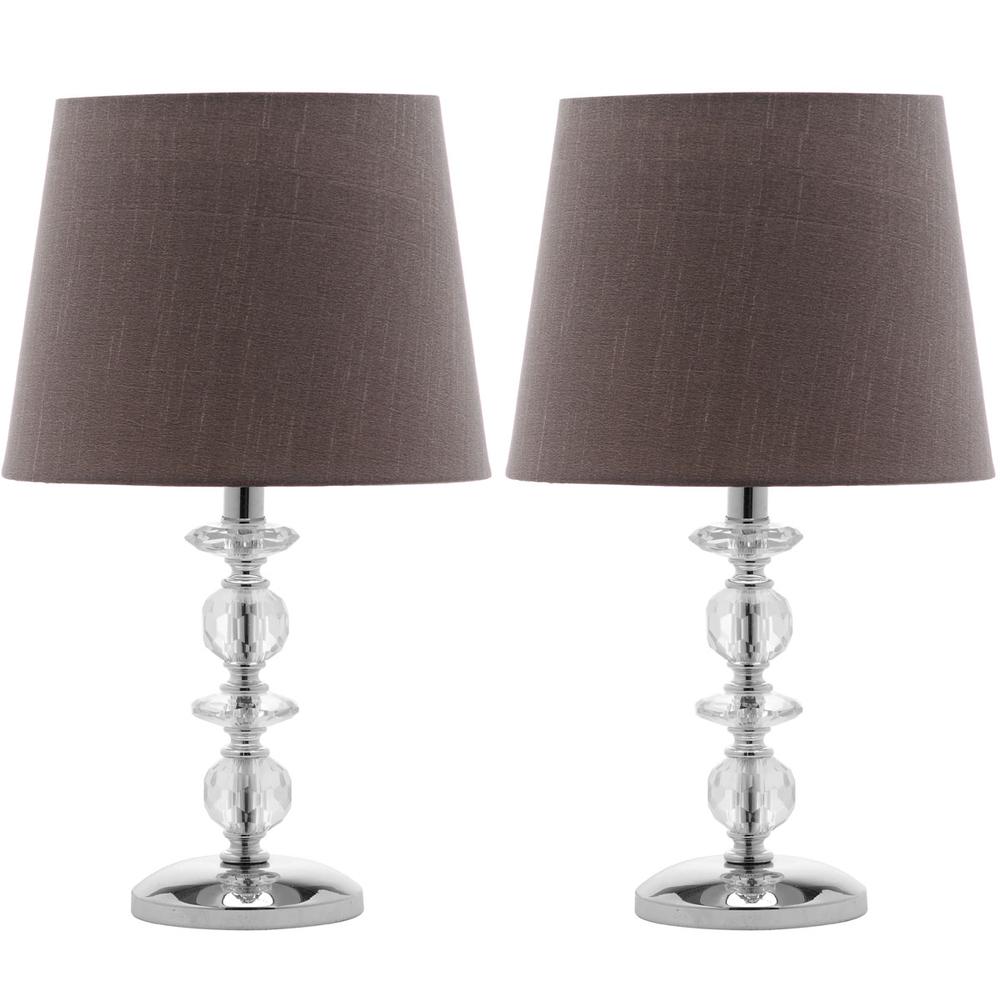 DERRY 15-INCH H STACKED CRYSTAL DARK GREY LAMP, LIT4130B-SET2. Picture 1