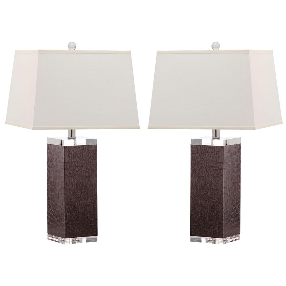 DECO 27-INCH H LEATHER TABLE LAMP, LIT4143D-SET2. Picture 1