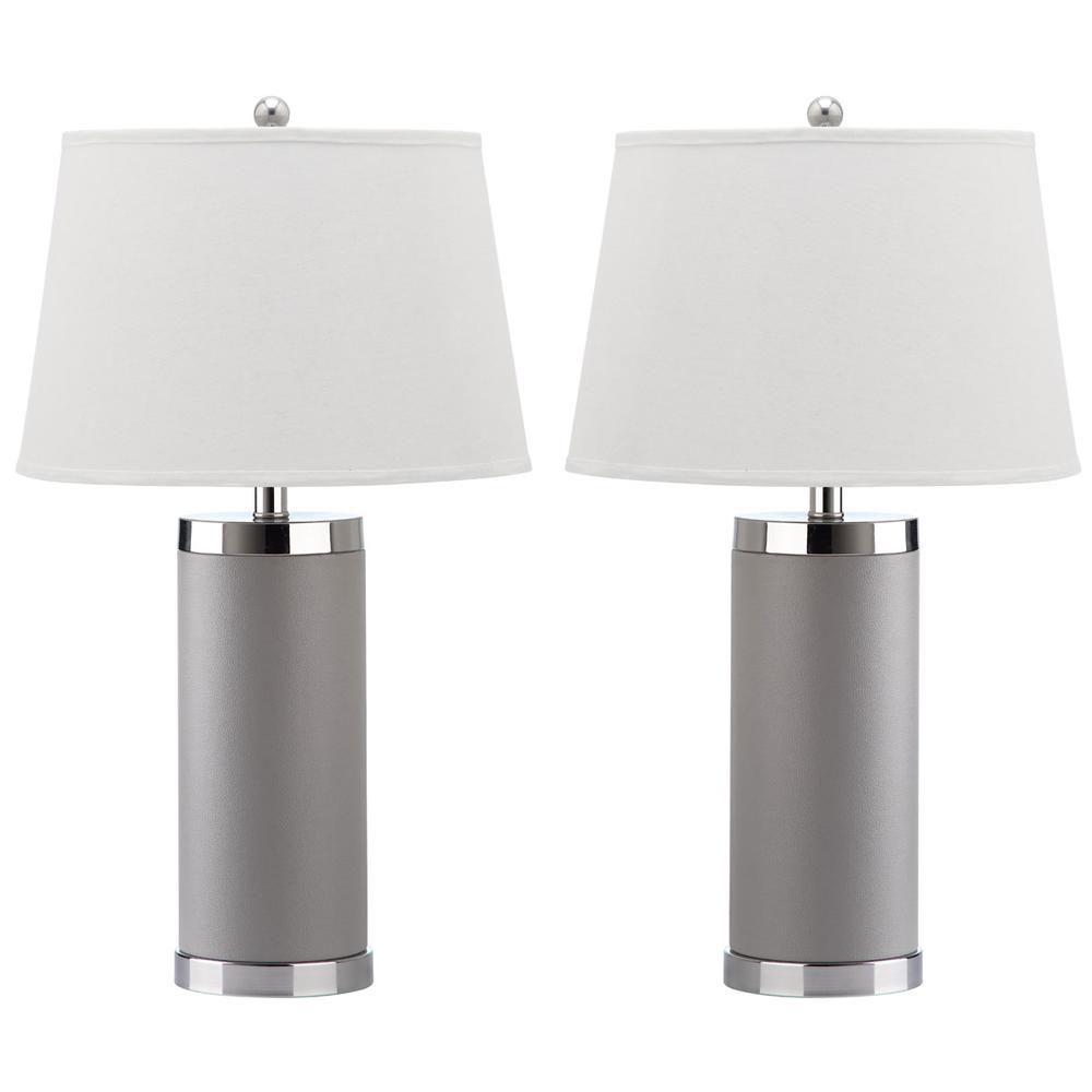 LEATHER 25-INCH H COLUMN TABLE LAMP, LIT4144C-SET2. Picture 1