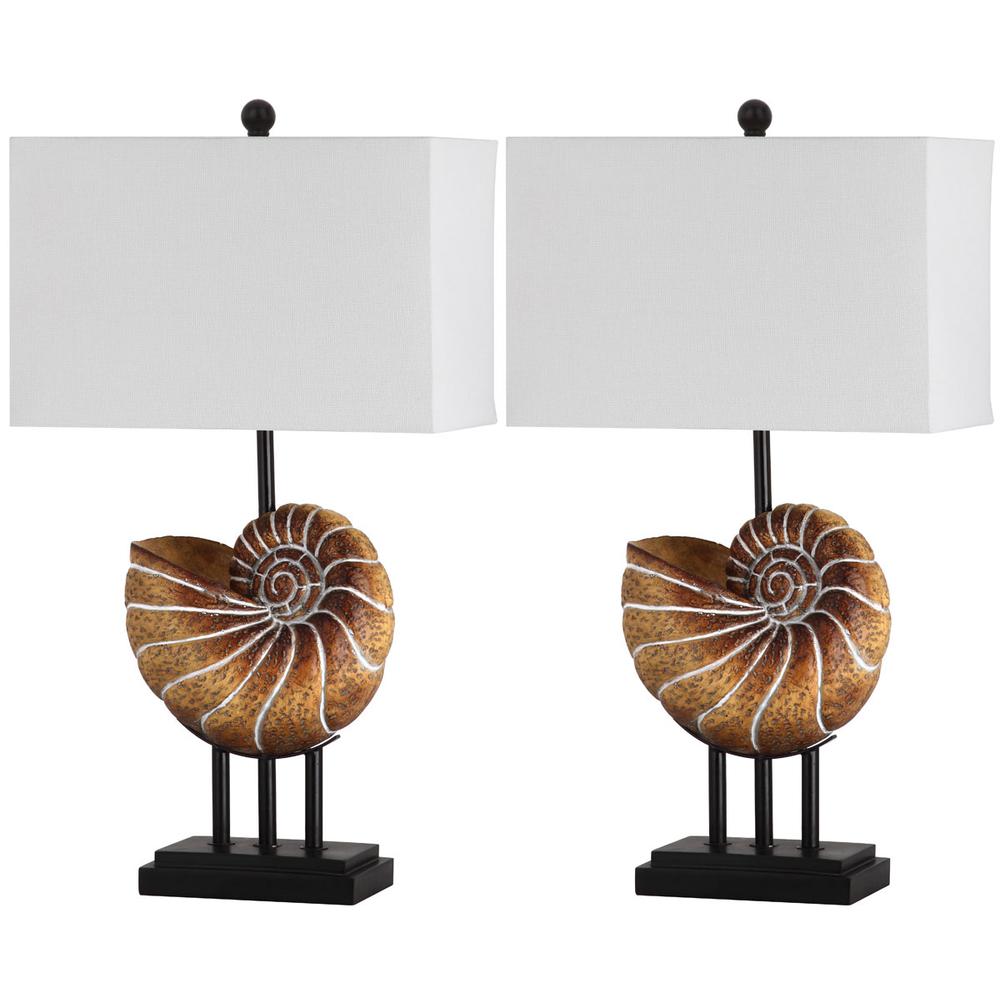 NAUTILUS 28-INCH H SHELL TABLE LAMP. Picture 1