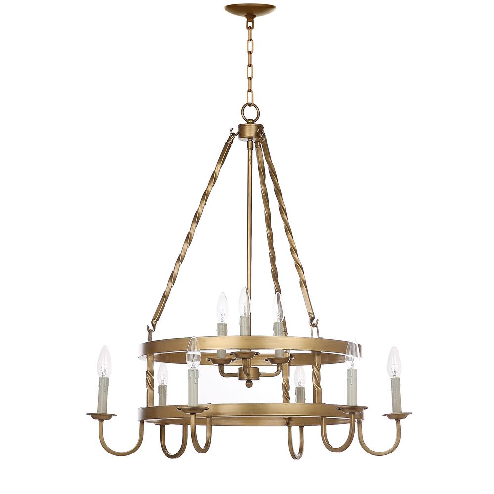 Crowley 31-Inch Dia Adjustable Chandelier, Gold. Picture 3
