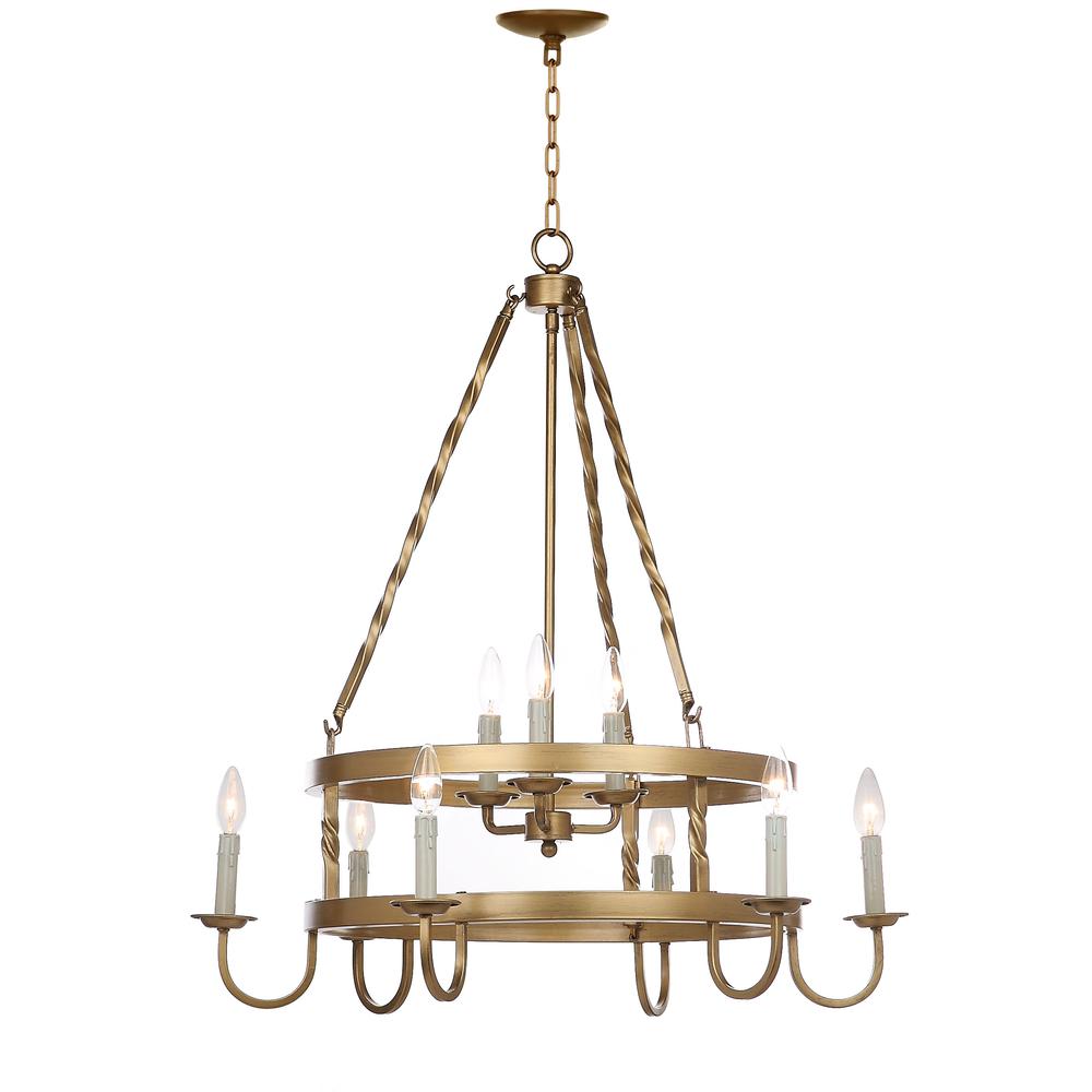Crowley 31-Inch Dia Adjustable Chandelier, Gold. Picture 5