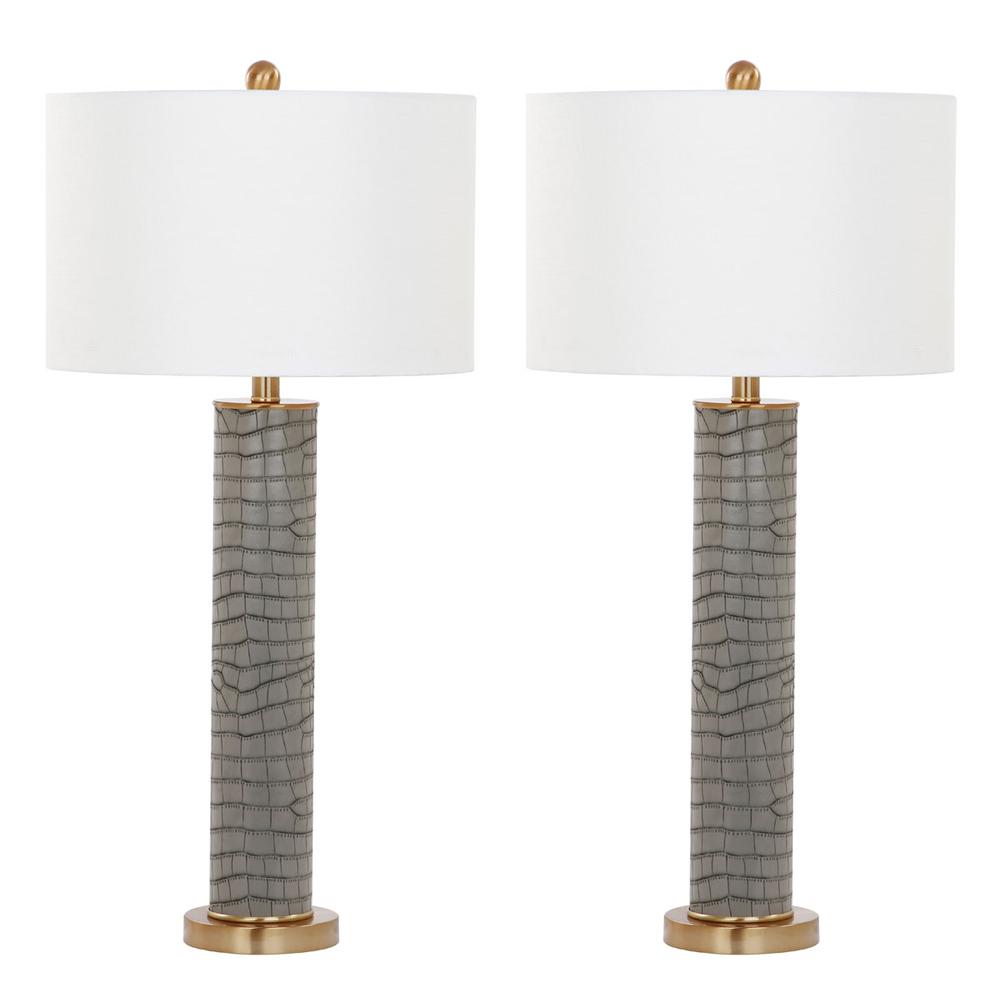 OLLIE 31.5-INCH H FAUX ALLIGATOR TABLE LAMP, LIT4404A-SET2. Picture 1