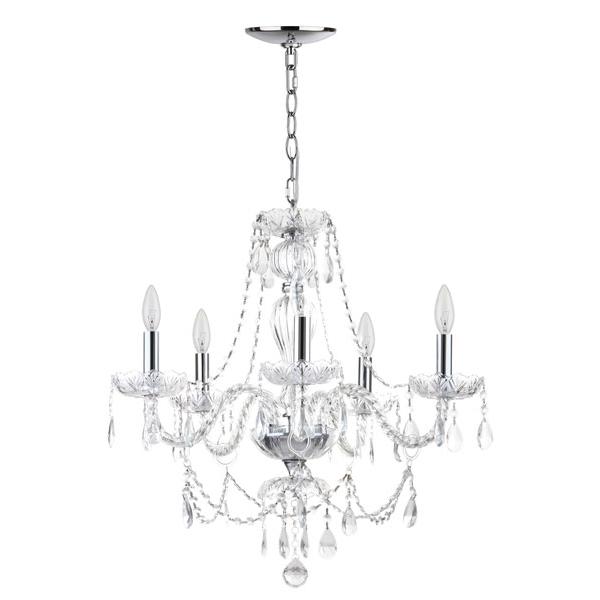 JINGLE 5 LIGHT CHROME 22.5-INCH DIA ADJUSTABLE CHANDELIER. The main picture.