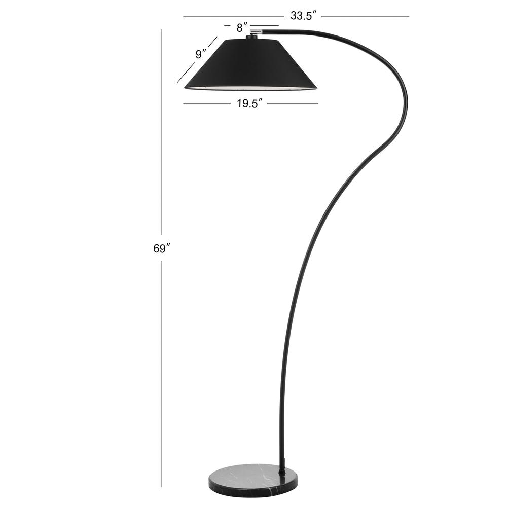Lumi Arc 69-Inch H Floor Lamp, Black. Picture 1
